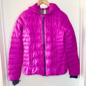 ATHLETA Girl Peak Puffer Winter  Jacket Hot Pink Size XL 14 Girls Outdoor Hooded